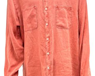 Vintage The Territory Ahead Men's Linen Shirt Terracotta Rust Size LT Large Tall
