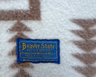 Pendleton Beaver State Chief Joseph Wool Blanket Cream Ivory Southwest 73x63