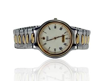 Vintage Mens Watch Lot: Seiko 5H23-6B69 Two-Tone & Orvis Yellow Dial Diver