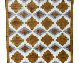 Vintage Navajo Crystal Rug Mid-Century Handwoven Wool Vegetal Dye 49x36