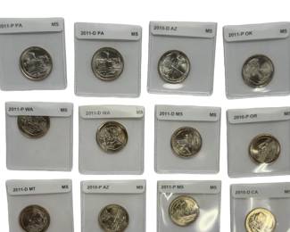 20 America the Beautiful Quarters Lot (2010-2011) P & D Mint State MS Coins