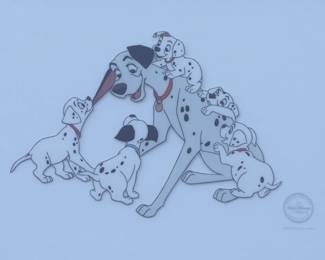 Disney 101 Dalmatians Reunited with Pongo Limited Edition Serigraph Cel Framed