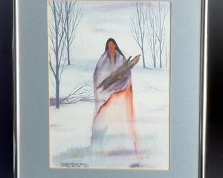 Jeanne Walker Rorex Original Acrylic Painting "Morning Mist" Cherokee Art
