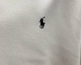 Vintage Polo Ralph Lauren Cream Quarter-Zip Cotton Ribbed Sweater, Size XL