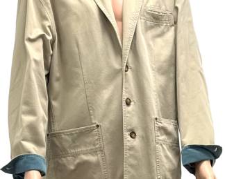 Pendleton Vintage Canvas Chore Jacket Blazer Tan Cotton Corduroy Trim Size L