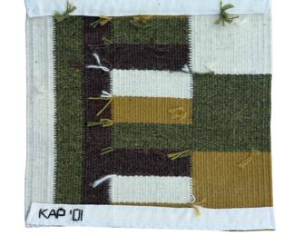 Mid-Century Modern Style Hand-Woven Studio Art Tapestry Rug, Signed KAP '01