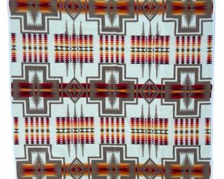 Pendleton Beaver State Chief Joseph Wool Blanket Cream Ivory Southwest 73x63