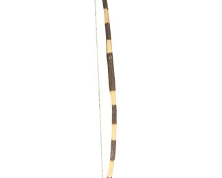 Native American Style Hand-Carved Wooden Stick Bow - Decorative 59" Folk Art