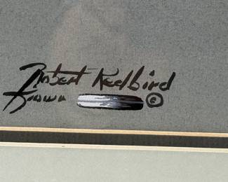 Robert Redbird (Kiowa) Original Painting "At Quiet" Native American Art
