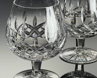 Waterford Lismore Crystal Brandy Balloon Snifter Glasses - Lot of 3