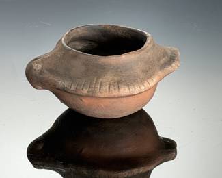 Organic Studio Art Pottery Vessel Signed WMHS KY-3 Burnished Clay Bowl