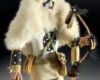 Hank Orr & Mosi Singing White Buffalo Dancer Kachina Doll Native American Art