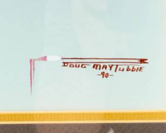 Doug Maytubbie Original Baggataway Lacrosse Players Native American Painting