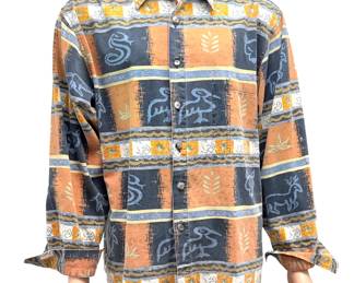 Vintage The Territory Ahead Men's Large Cotton Southwest Tribal Pattern Shirt