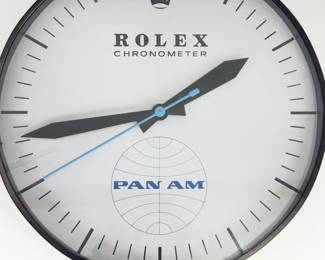 Vintage Rolex Pan Am Dealer Wall Clock Hanover Mfg c.1960s RARE