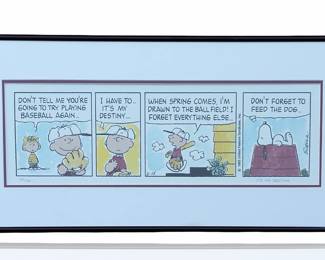Charles Schulz Peanuts Lithograph It's My Destiny Framed Comic Strip COA