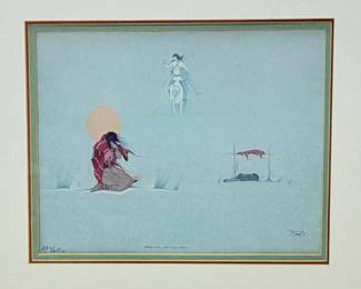 Jerome Tiger "Weep Not For I Am Happy" Signed Numbered Native American Print