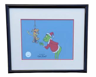 Dr. Seuss Grinch "Boo Who" Serigraph Cel Chuck Jones COA Framed