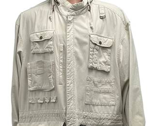 Vintage Banana Republic 1980s Safari & Travel Multi-Pocket Hooded Jacket Size L