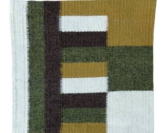 Mid-Century Modern Style Hand-Woven Studio Art Tapestry Rug, Signed KAP '01