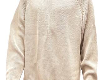 L.L. Bean Vintage Men's XL Heavyweight Cotton Roll Neck Knit Sweater Cream