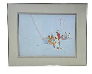 Jerome Tiger Signed Numbered Print 'The Intruders' Framed Native American Art