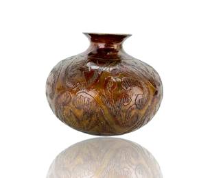 Vintage Copper Gallery La Villita Hand-Carved Miniature Vessel Pot