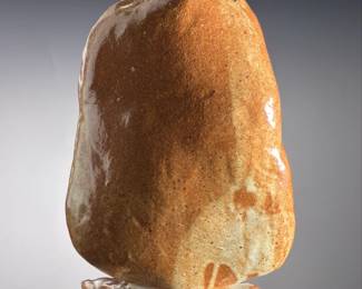McIntyre Signed Studio Art Pottery Weed Vase Hand-Built Stoneware Sculpture 2005