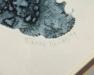 Nancy Tiemeyer Signed Embossed Intaglio Etching 'I Dreamed I Saw A Unicorn'