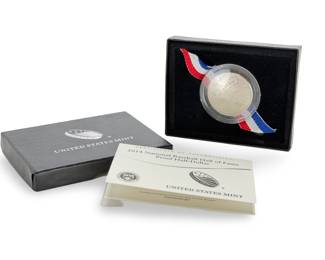 2014 US Mint National Baseball Hall of Fame Proof Curved Half Dollar COA