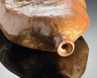 McIntyre Signed Studio Art Pottery Weed Vase Hand-Built Stoneware Sculpture 2005