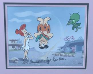 Hanna-Barbera Signed Flintstones Animation Cel "Gazoo Flips Fred" Ltd Ed COA