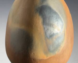 Mid-Century Modern Studio Art Pottery Pit Fired Burnished Bud Vase Signed DMA