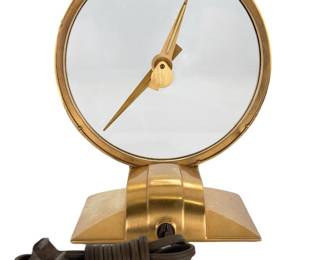 Jefferson Golden Hour Mid-Century Modern Brass Mystery Clock Model 580-101