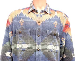 The Territory Ahead Vintage Southwestern Tapestry Cotton Jacket Shirt Men's XL