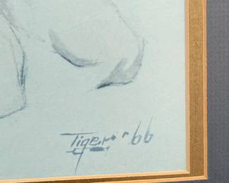 Jerome Tiger Agony Signed Numbered Native American Framed Art Print