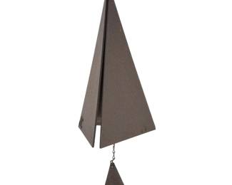 Joe Coniff Rustic Steel Triangular Wind Bell 15" Signed JC Colorado Artist