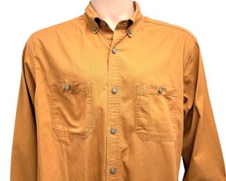 Territory Ahead Men's Large Ochre Cotton Utility Trail Shirt Button Down