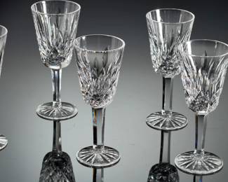 Waterford Crystal Lismore Sherry Glasses - Lot of 5 Fine Stemware