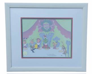 Chuck Jones Signed Grinch Cel 'Who Christmas Feast' Ltd Ed 19/500 Dr. Seuss COA