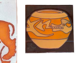 Vintage Mid-Century Modern Ceramic Art Tiles - Italian Edilgres & Mexican Lion