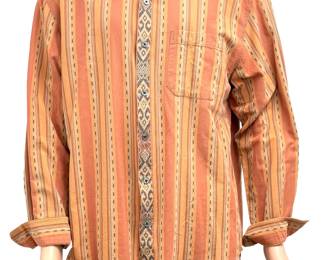 Vintage The Territory Ahead Men's Large Southwestern Cotton Striped Shirt L