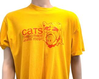 Vintage ALF Cats The Other White Meat T-Shirt Neighborhoodies Size XL Yellow
