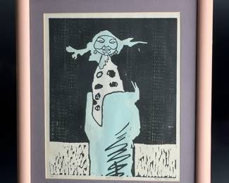 Benjamin Harjo Jr Signed Lithograph Spirit in the Night Native American Art CTP