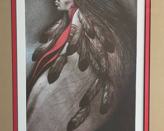 Frank Howell Signed Lithograph 'Plains Wind' Native American Art 123/140