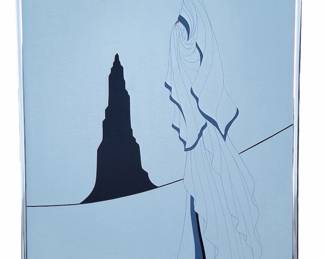 William 'Bill' Rabbit Original Painting Native American Modernist Art 1984