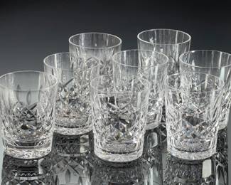 Set of 8 Waterford Crystal Lismore Double Old Fashioned Glasses Tall DOF