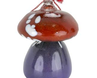 George Averbeck Art Glass Mushroom Ornament Fire on the Mountain Arizona 2010