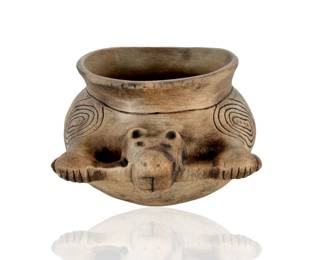 Cahokia Mounds Style Ceramic Effigy Bowl - Signed Art Pottery