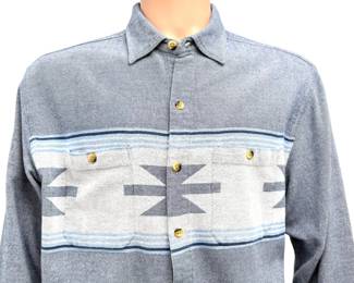 Vintage The Territory Ahead Southwestern Chambray Shirt Mens L Blue Cotton
